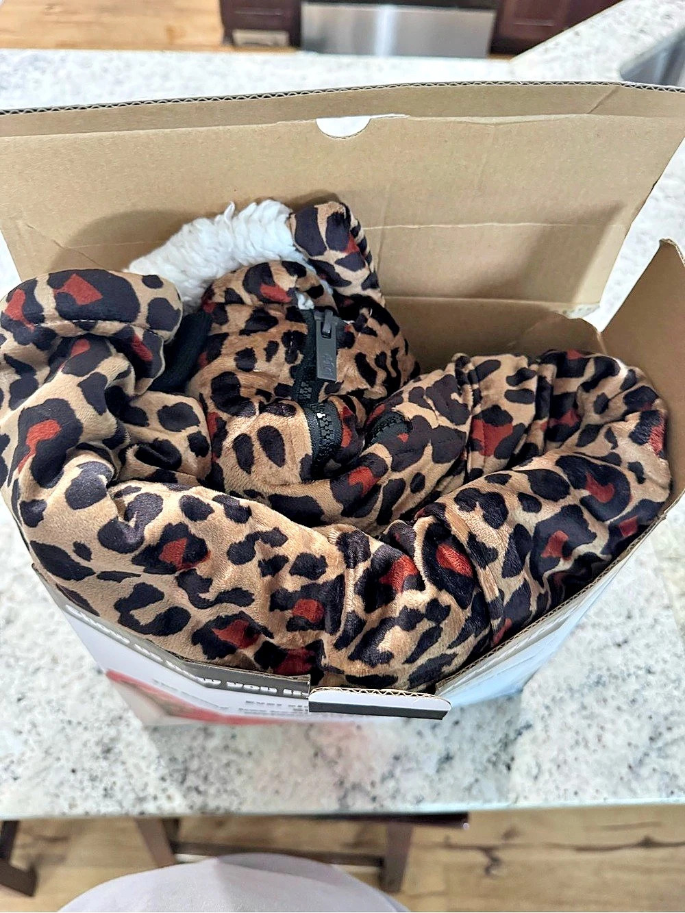 The Comfy Original Quarter-Zip Wrap Yourself in Happy Leopard Print Quarter-Zip